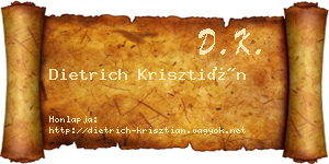 Dietrich Krisztián névjegykártya