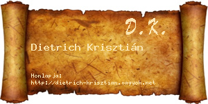 Dietrich Krisztián névjegykártya